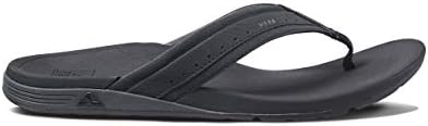 REEF Men's Sandals Ortho-Spring, Arch Support Flip Flops For Men Black