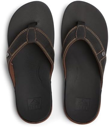 REEF Men'sCushion Lux Flip Flops Bkb-black-brown