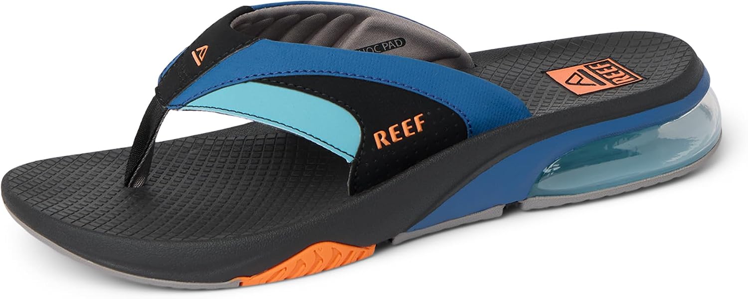 REEF Men's Sandals, Fanning + Blue-black-orange