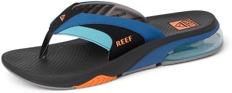 REEF Men's Sandals, Fanning + Blue-black-orange