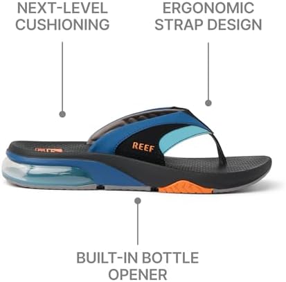 REEF Men's Sandals, Fanning + Blue-black-orange