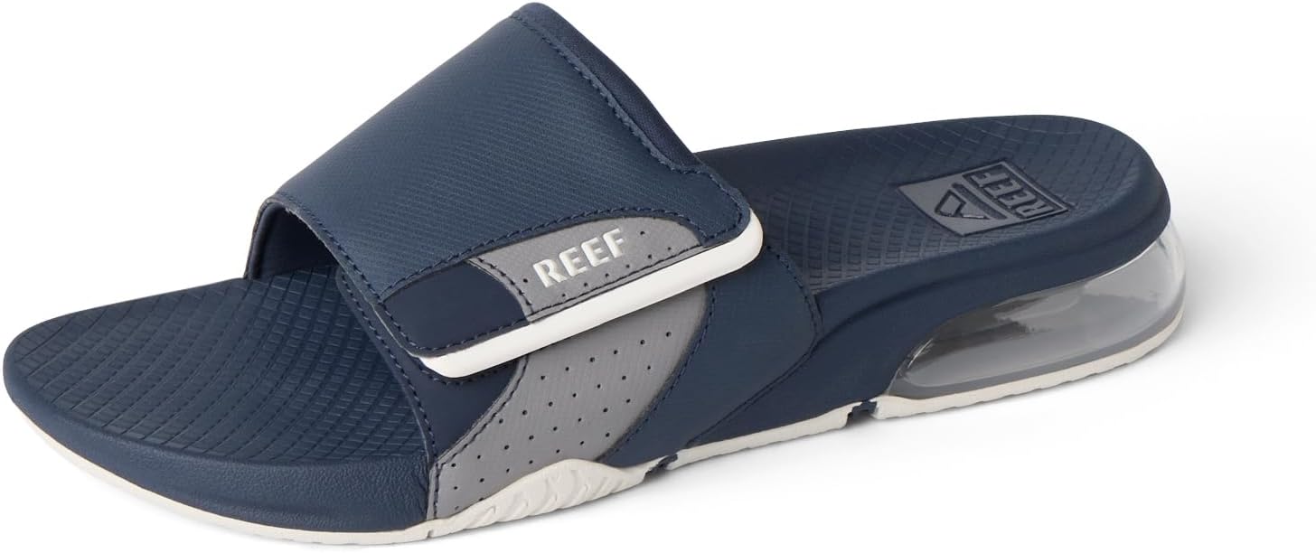 REEF Men's Sandals, Fanning + Slide NavyGreyWhite