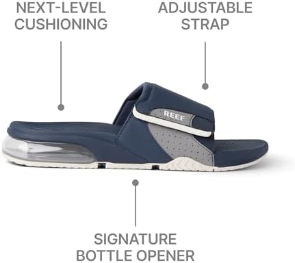 REEF Men's Sandals, Fanning + Slide NavyGreyWhite