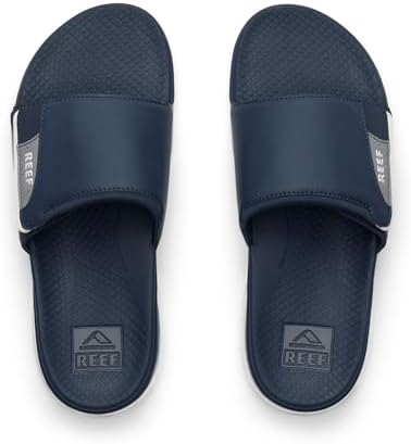 REEF Men's Sandals, Fanning + Slide NavyGreyWhite
