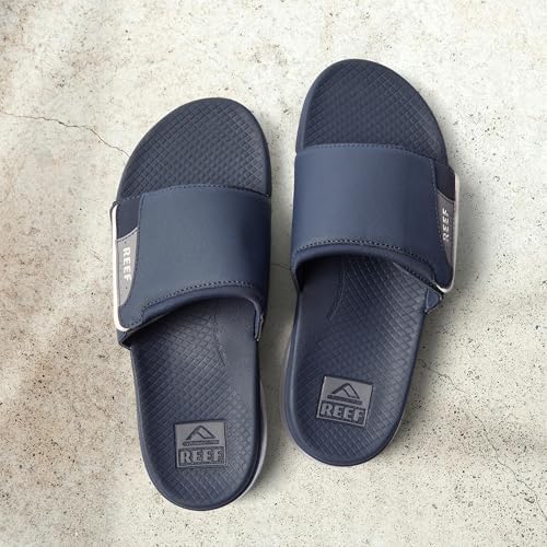 REEF Men's Sandals, Fanning + Slide NavyGreyWhite