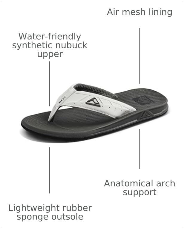 REEF Men's Phantoms Flip-Flop GreyWhite