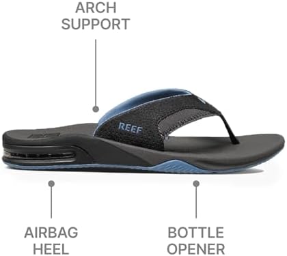 REEF Mens Sandals, Fanning GreyLight Blue