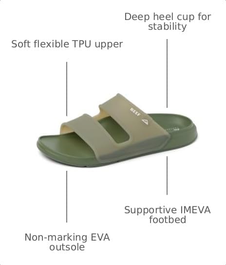 REEF Men's Oasis Double Up Waterproof Slides Stone