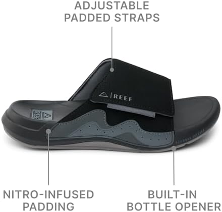 REEF Men's Cruiser Slide Sandal Black-grey