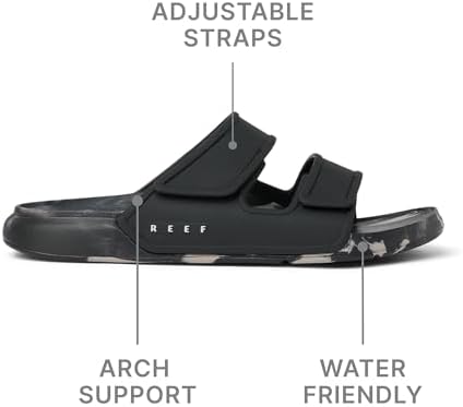 REEF Men's Oasis Adapt Slide Sandals BlackTaupe Marble