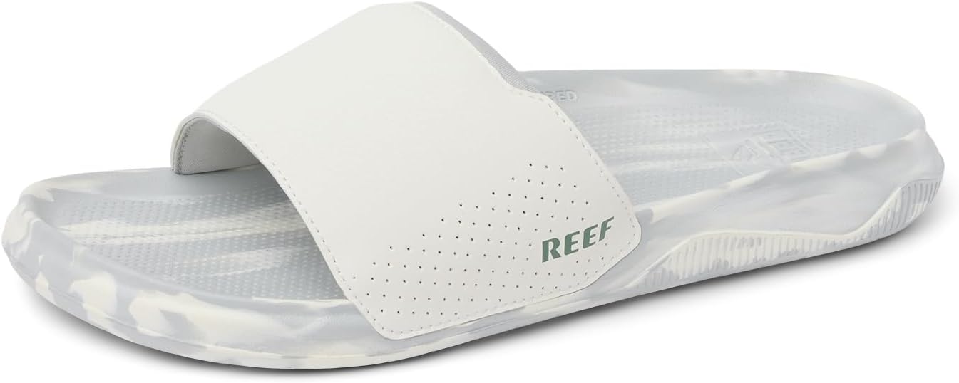 REEF Men's Sandals, Tailslide White-grey-marble