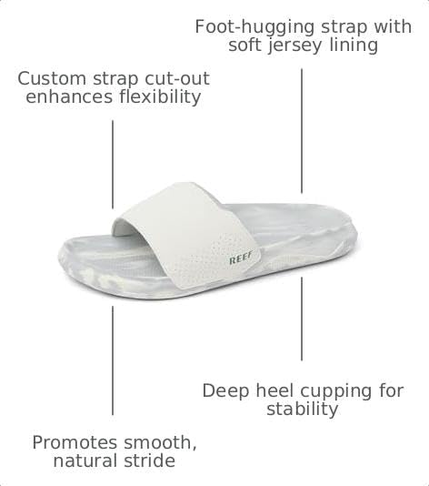 REEF Men's Sandals, Tailslide White-grey-marble