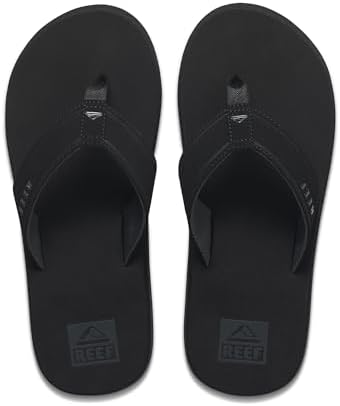 REEF Layback Men's Flip Flop Sandal, Arch Support, Water Friendly Black