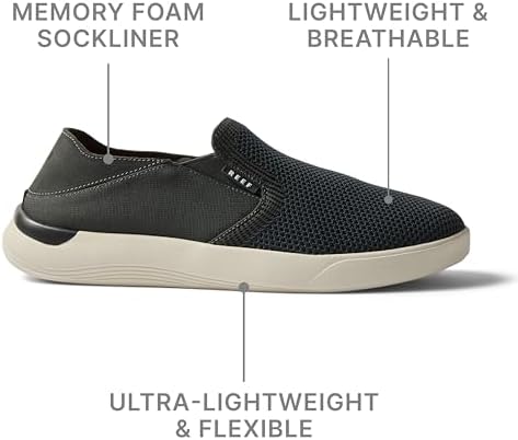 REEF Mens Shoes, Neptune Slip On BlackWhite