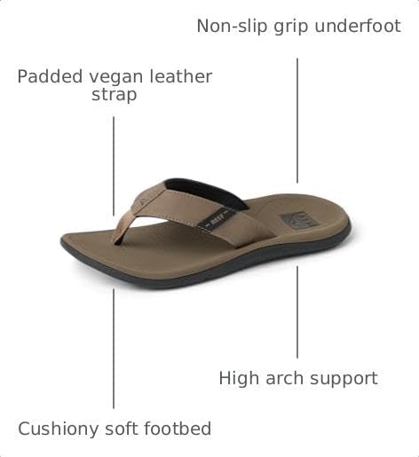 REEF Santa Ana Mens Sandal Tobacco-black