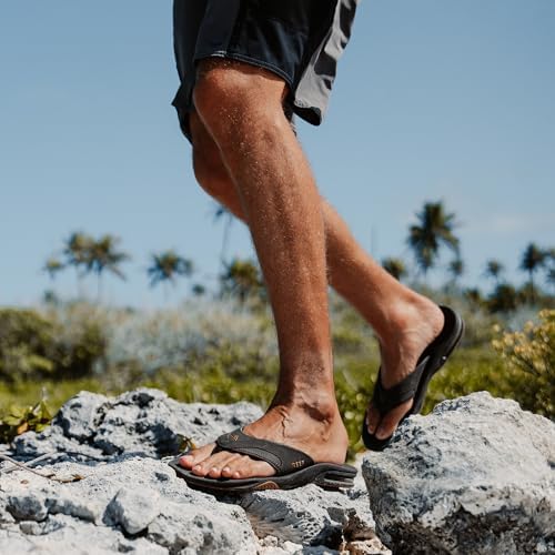 REEF Mens Sandals, Fanning BlackBrown