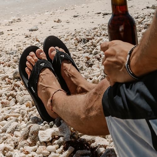 REEF Mens Sandals, Fanning BlackSilver