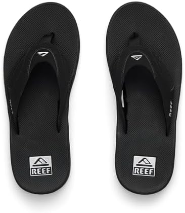 REEF Mens Sandals, Fanning BlackSilver