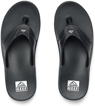 REEF Men's Sandals, Fanning H20 Black-silver