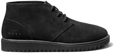 REEF Mens Leucadian Shoe, Premium Suede, Memory Foam Footbed, Lightweight Black