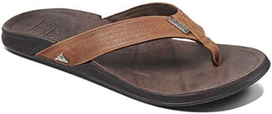 REEF Men's J-Bay III Leather Flip Flops CoffeeBronze