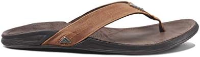 REEF Men's J-Bay III Leather Flip Flops CoffeeBronze