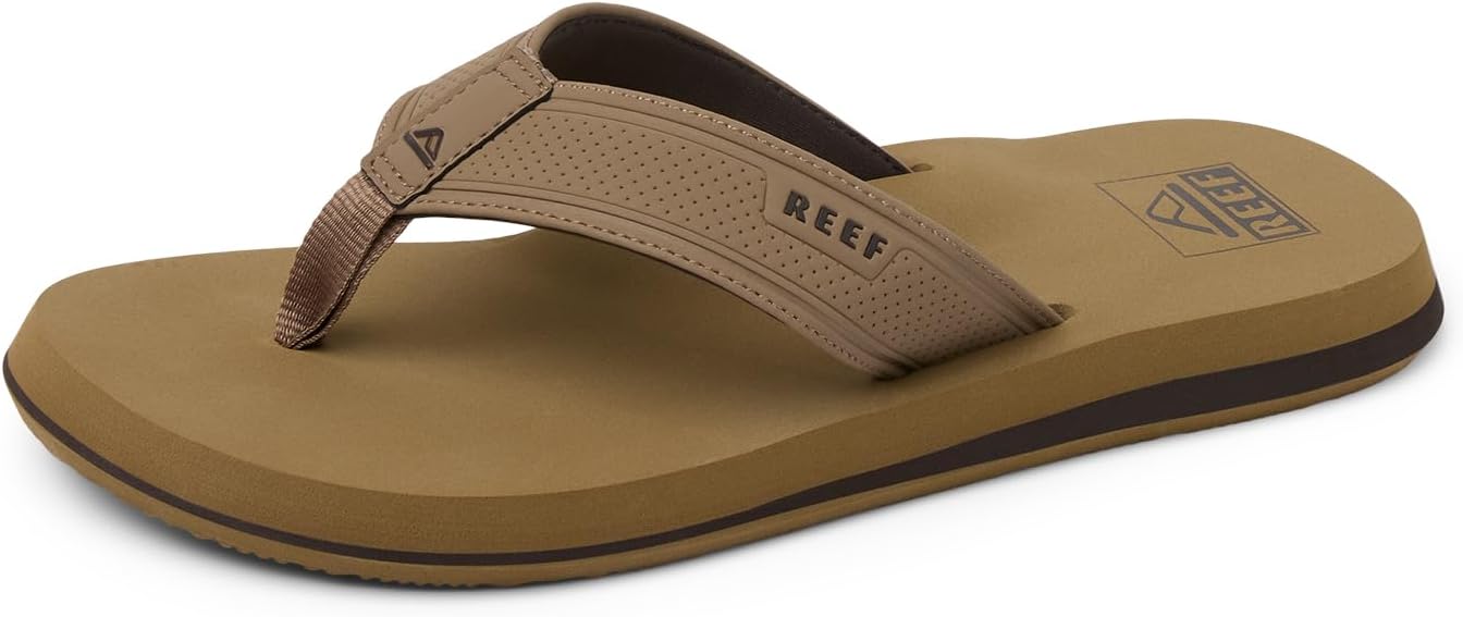 REEF Layback Men's Flip Flop Sandal, Arch Support, Water Friendly Tan