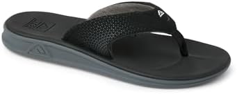 Reef Rover Mens Flip Flop, Supportive & Ultra Soft Footbed, Durable Non Marking Outsole Black