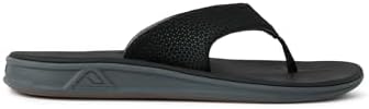 Reef Rover Mens Flip Flop, Supportive & Ultra Soft Footbed, Durable Non Marking Outsole Black