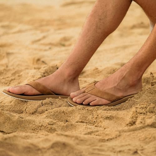 REEF Men's Sandals, Leather Nox BronzeBrown