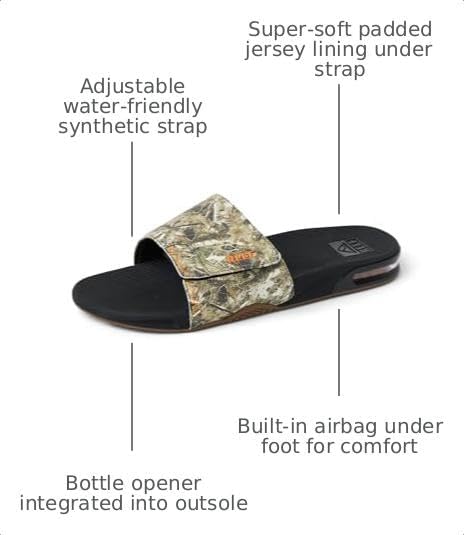 REEF Mens Fanning Slide | Bottle Opener Sandal Tree Camo