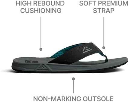 REEF Men's Phantoms Flip-Flop GreyBlackGreen