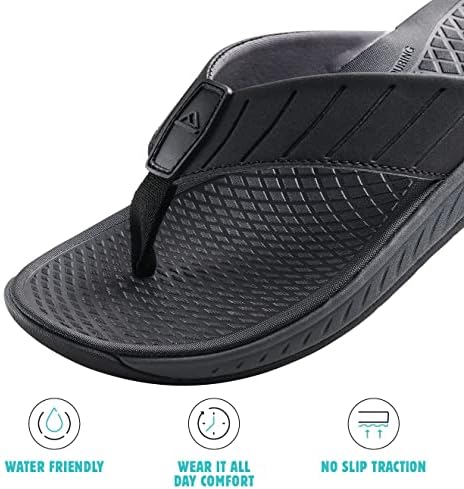 REEF Men's Deckhand Water Friendly Flip Flops Stormy Black