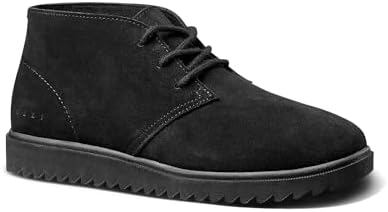 REEF Mens Leucadian Shoe, Premium Suede, Memory Foam Footbed, Lightweight Black