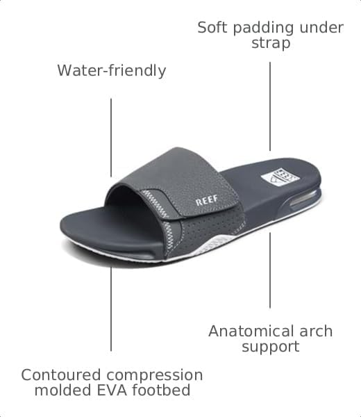 REEF Mens Fanning Slide | Bottle Opener Sandal Shadow