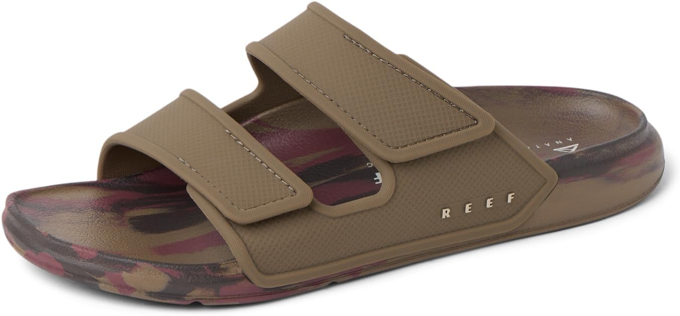 REEF Men's Oasis Adapt Slide Sandals TanBurgundy Marble