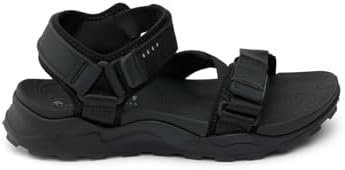 REEF Cross Shore Men's Casual Sport Sandal, Adjustable Straps, Supportive Footbed, No Slip Traction Black