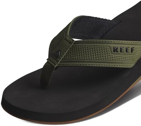 REEF Layback Men's Flip Flop Sandal, Arch Support, Water Friendly BlackOlive