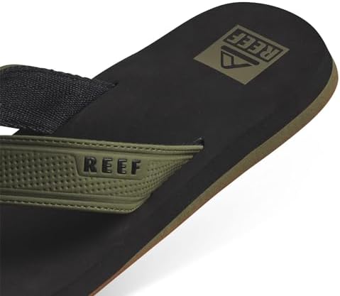 REEF Layback Men's Flip Flop Sandal, Arch Support, Water Friendly BlackOlive