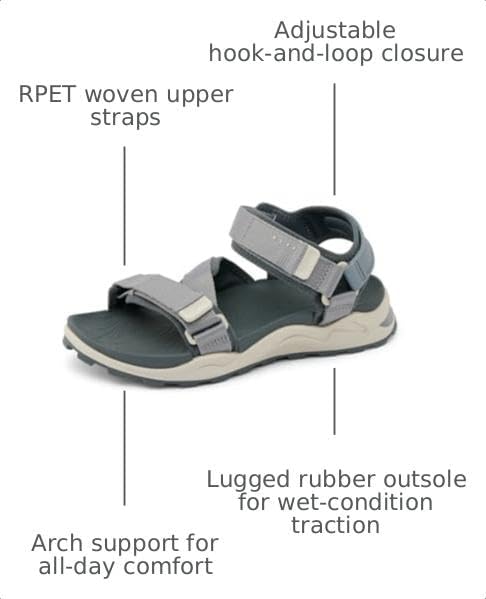 REEF Cross Shore Men's Casual Sport Sandal, Adjustable Straps, Supportive Footbed, No Slip Traction initial