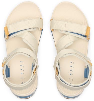 REEF Cross Shore Men's Casual Sport Sandal, Adjustable Straps, Supportive Footbed, No Slip Traction TanWheatBlue