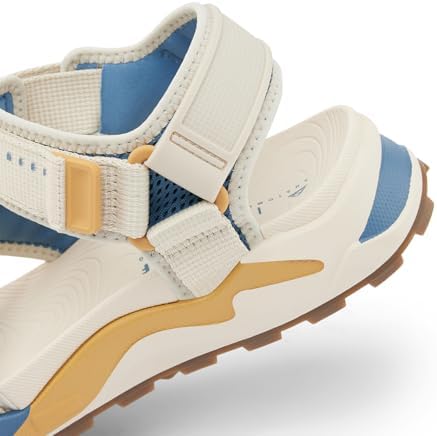 REEF Cross Shore Men's Casual Sport Sandal, Adjustable Straps, Supportive Footbed, No Slip Traction TanWheatBlue