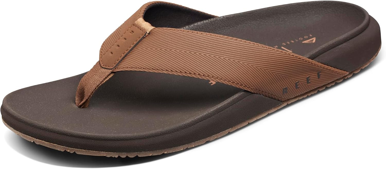 Reef Raglan Men's Flip Flop Sandal, Soft & Supportive Footbed, Water Friendly Straps JavaGum