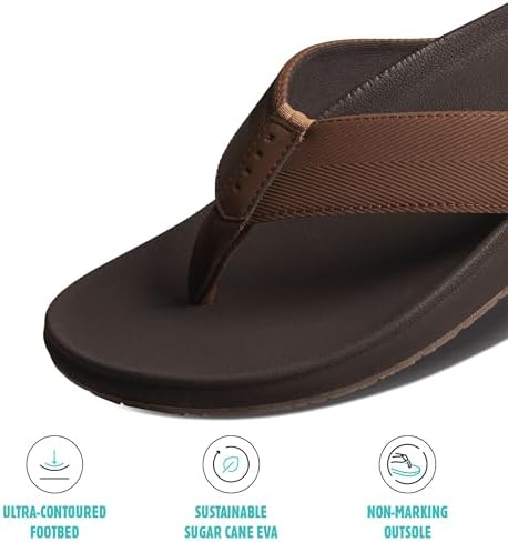 Reef Raglan Men's Flip Flop Sandal, Soft & Supportive Footbed, Water Friendly Straps JavaGum