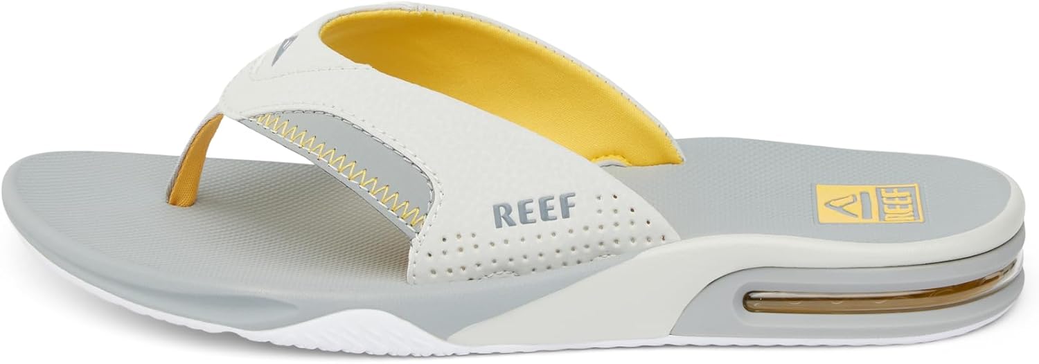 REEF Mens Sandals, Fanning YellowGreyGrey