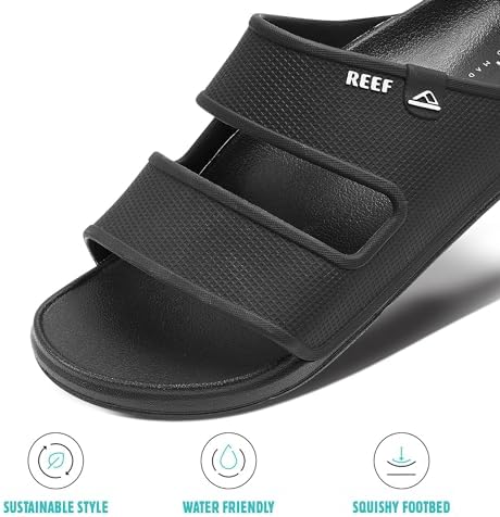 REEF Men's Oasis Double Up Waterproof Slides Black