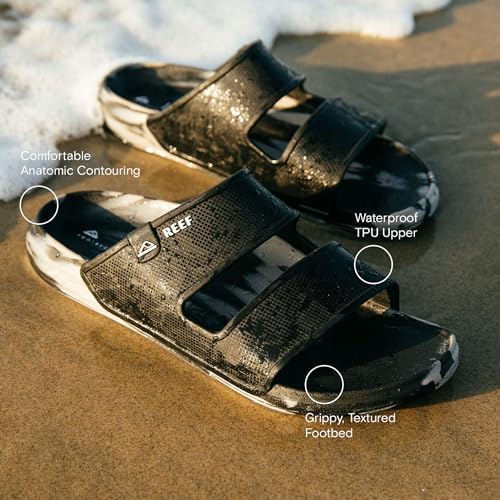 REEF Men's Oasis Double Up Waterproof Slides Black