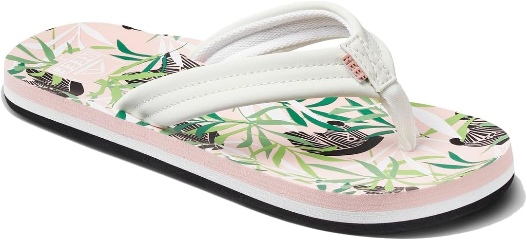 REEF Girls Kids Ahi Beach Flip Flop, Soft Cushion Footbed, Water Friendly Zebra