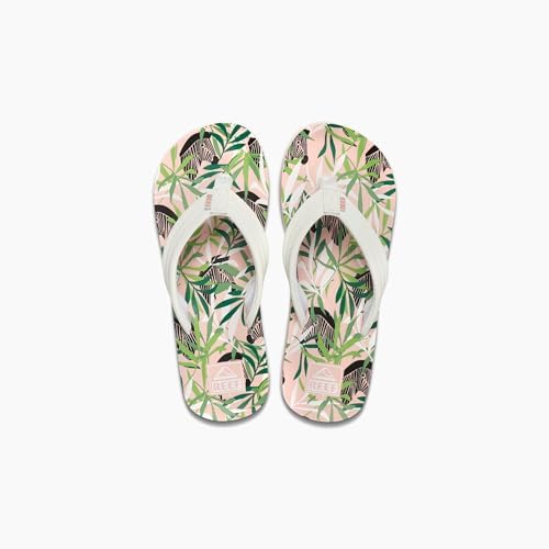 REEF Girls Kids Ahi Beach Flip Flop, Soft Cushion Footbed, Water Friendly Zebra