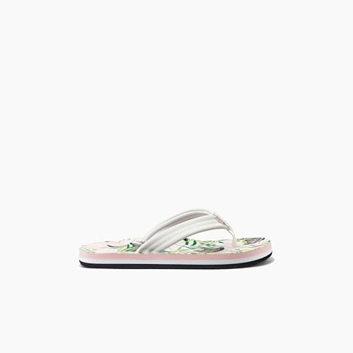 REEF Girls Kids Ahi Beach Flip Flop, Soft Cushion Footbed, Water Friendly Zebra
